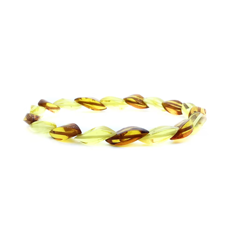 Doğal Kehribar Bileklik | Özel Tasarım - Şeffaf Sarı & Karamel