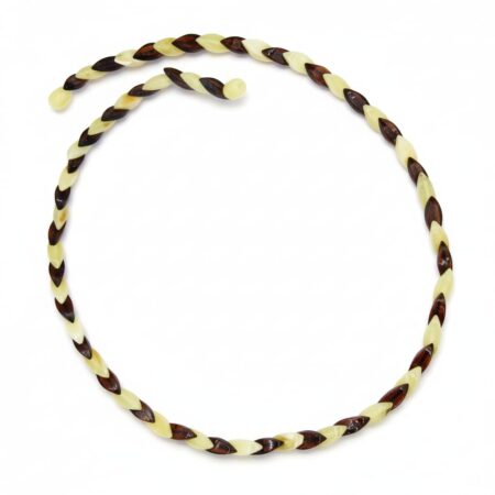 Kehribar Kolye | Çift Renk - Balık Sırtı Model