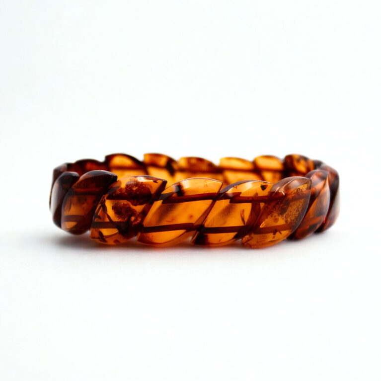 Kehribar Bileklik Karamel Renk | El İşçiliği Tasarım