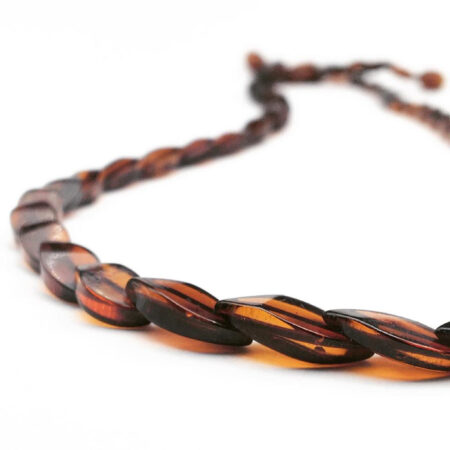 Kehribar Kolye | Konyak - Balık Sırtı Model