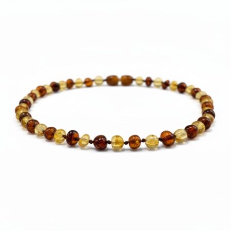 Sertifikalı Kehribar Bebek Kolyesi - Çift Renk