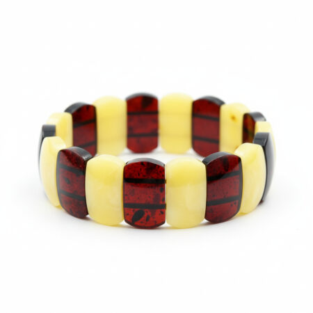 Doğal Taş Damla Kehribar Bileklik - Çift Renk