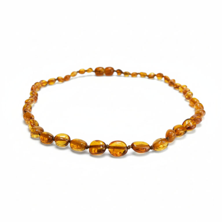 Kehribar Bebek Diş Kolyesi - Sertifikalı - Karamel