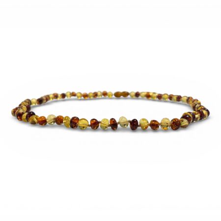 Kehribar Kolye Barok Kesim - Çift Renk - Şeffaf / Karamel