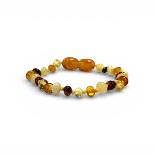 Sertifikalı Kehribar Bebek Bileklik - Barok - Multicolor