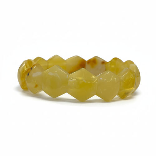 Damla Kehribar Bileklik - Özel Altıgen Kesim - Sarı