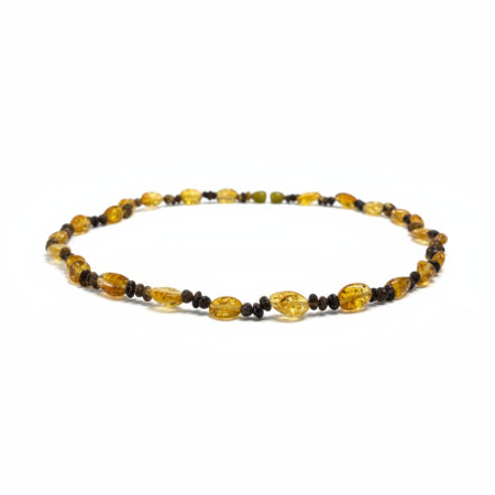 Kehribar Kolye - Doğal Form - Şeffaf Sarı - Fosil